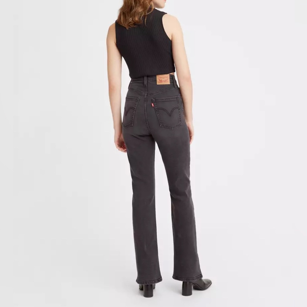 Levi's ribcage tall bootcut‎ raw hem Women's Black Jeans 27x33
